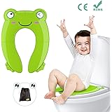 Portable Potty Seat for Toddler Travel - Foldable Non-Slip Potty Training Toilet Seat Cover for Boys | Girls | Baby | Kids with Drawstring Bag