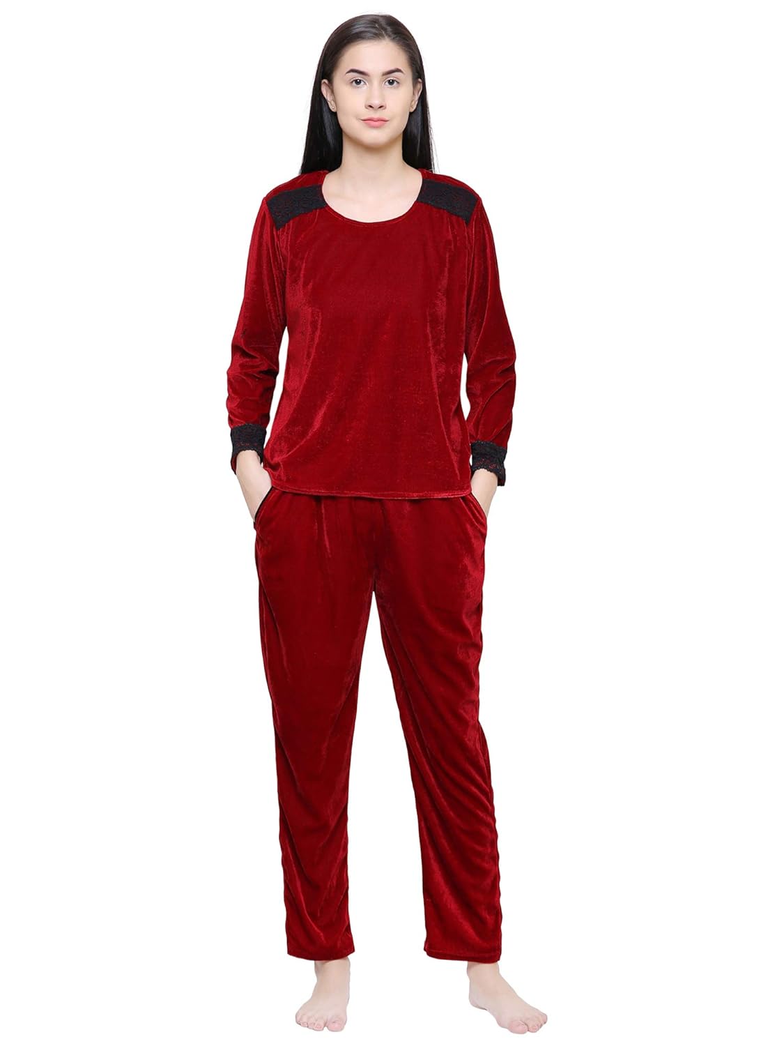 velvet night suits for ladies