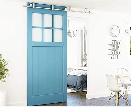 GWXFHT Schiebetürbeschlag Set 5ft-10ft Schiebetür Scheunentor Edelstahl