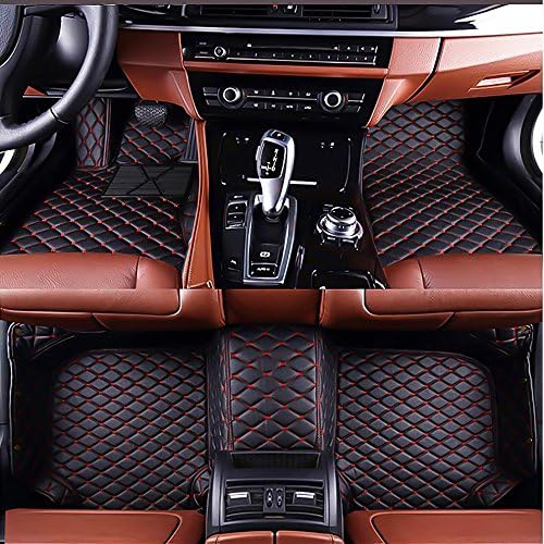 ZKAR Faux Leather Floor Mats for BMW 3 Series 4 Doors F30-2012-2017 All Weather Auto Floor Mats, Waterproof Artificial Leather Carpets,Stitching XPE Interior Liner