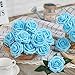 MACTING Artificial Rose Flowers 30PCS Real Touch Fake Flowers with Stem Foam Roses for DIY Wedding Bridal Bouquets Party Holiday Baby Shower Spring Home Mothers Day Decorations(Blue)