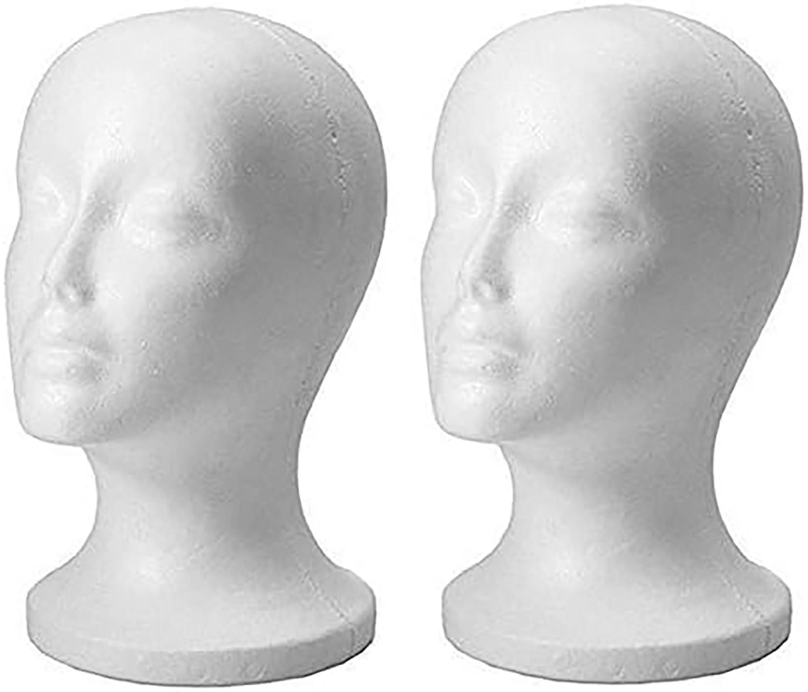 2pc Female Styrofoam Foam Mannequin Head Stand Model Display Wig Polystyrene Mannequin Manikin Folding