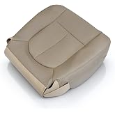 NLQR Front Driver Side Bottom Replacement Seat Cover Perforated Microfiber Leather Tan Fit for Ford F150 Lariat FX4 FX2 2009 2010 2011 2012 2013 2014, Color Code #HA EA EW HW