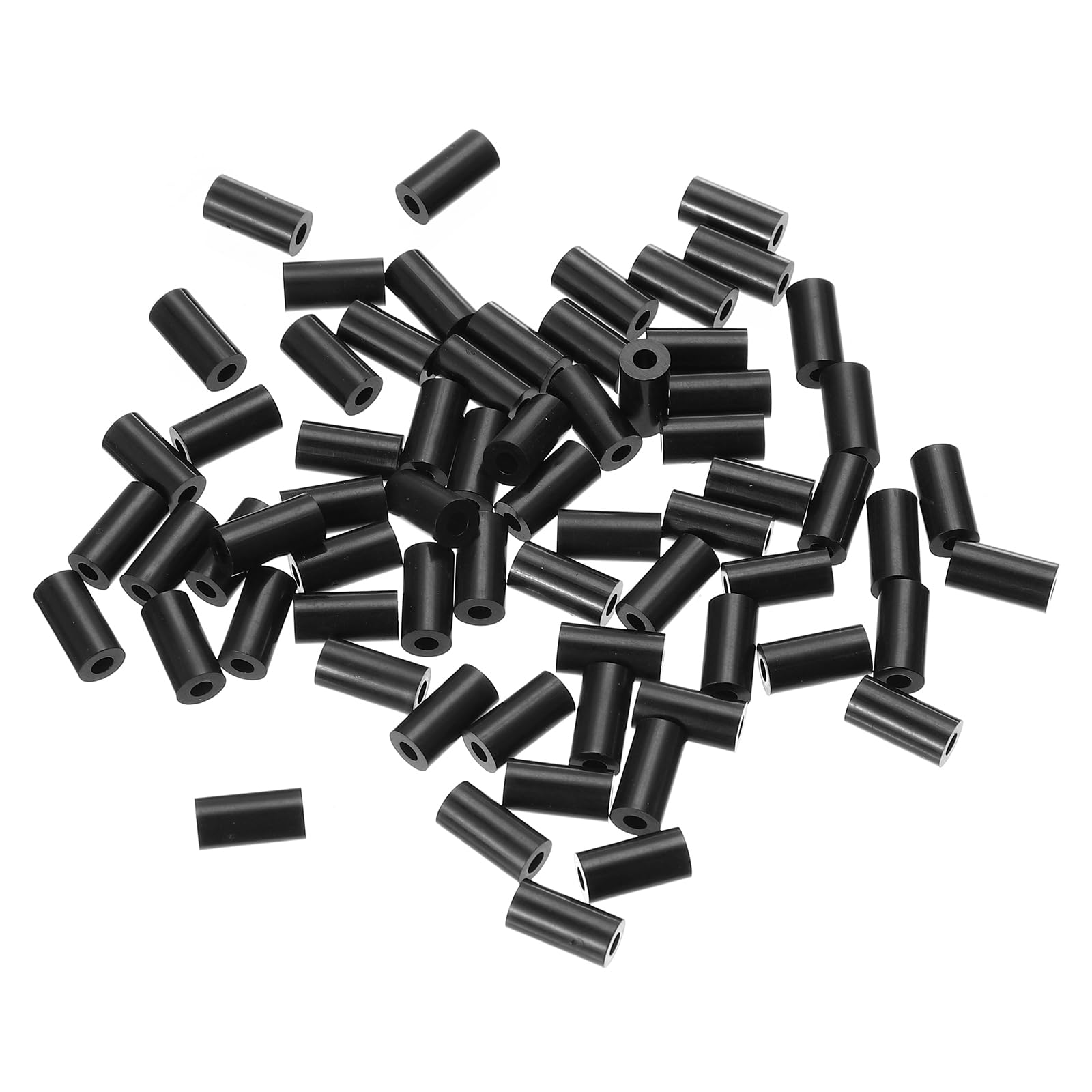 PATIKIL M3 Black ABS ID 3.2mm,OD 7mm,Length 15mm, Nylon Round Spacer Washers, 120Pcs Plastic Standoff Rubber Nut Unthreaded for M3 Screws Electrical Outlet Switch Receptacle
