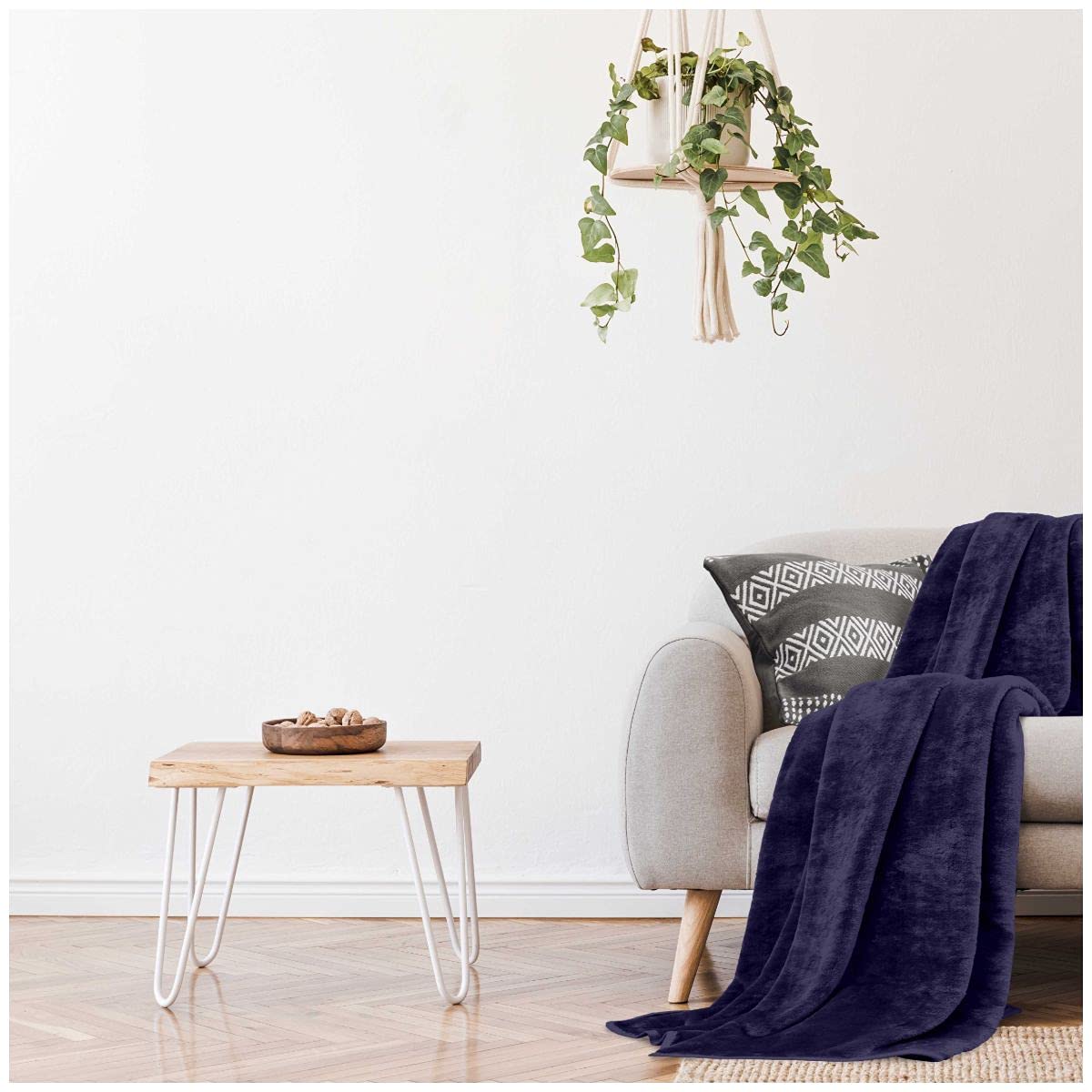 GC GAVENO CAVAILIA Faux Fur Fluffy Throw Blanket, Plush Sofa Bed Blankets, Fleece Throws For Settee OR Couch, Blue, 200X240 Cm