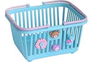 Kids Toy Shopping Basket Small Basket Play Toy Kids Imagination Play Basket with Handles Stationery Toiletries Holder Kids Pl