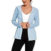 COOrun Women's UPF 50+ Sun Protection Hoodie Jacket Long Sleeve Athletic Running Full Zip Workout Jacket with Pockets