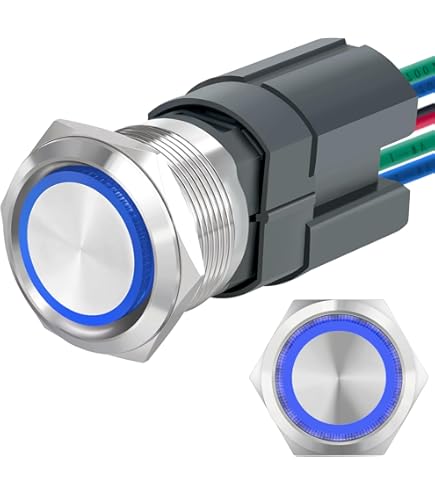 Metallo Chiusura Interruttore Pulsante 22mm Montaggio Dpdt Dia 2No 2Nc