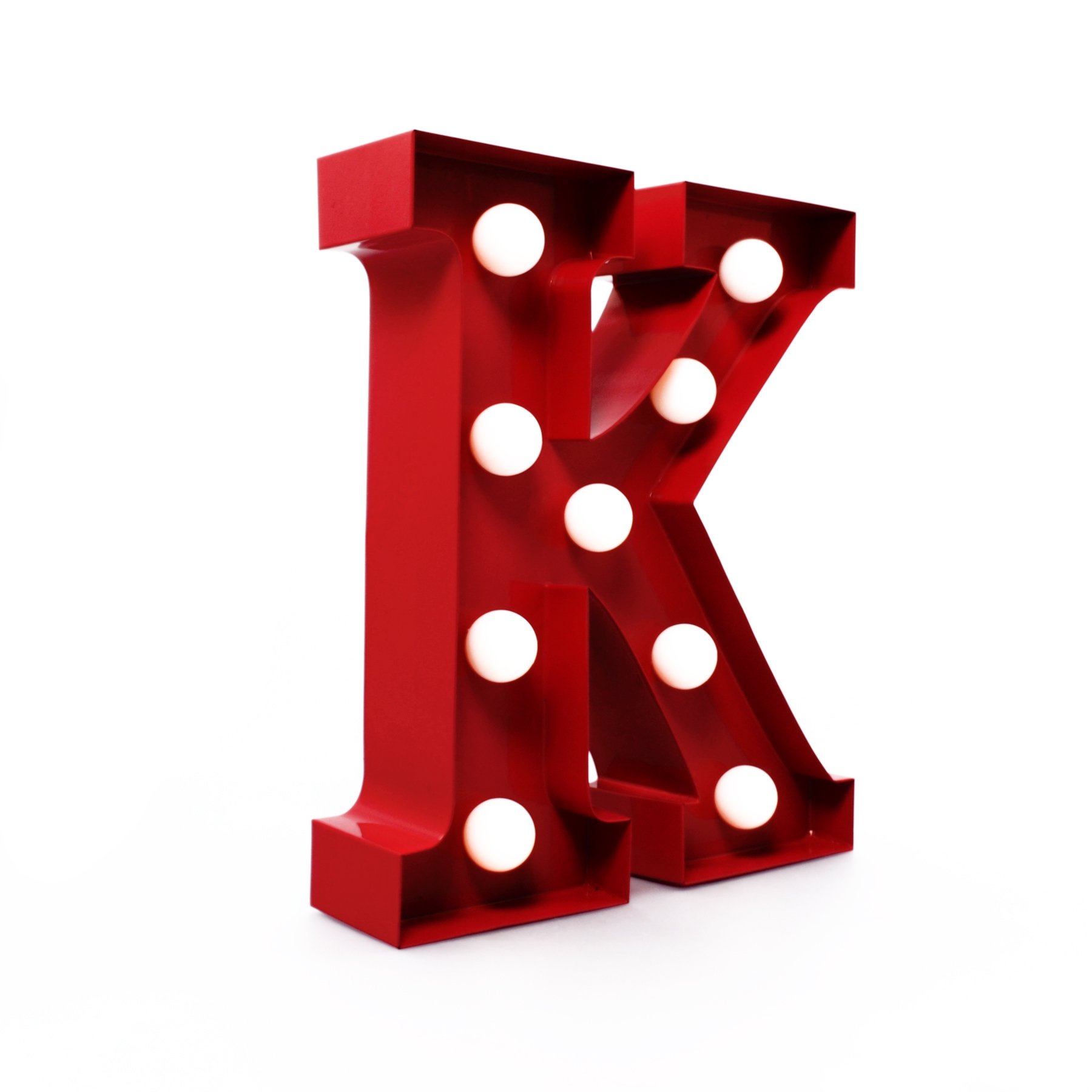 map Metal Letter Lights Red - K