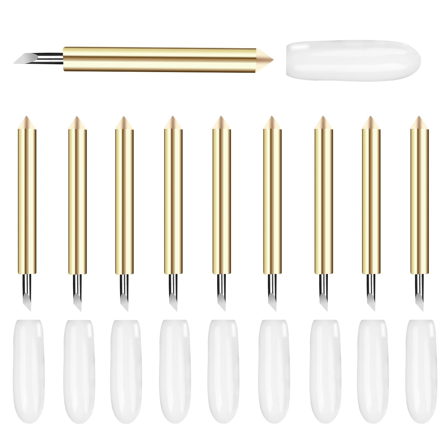 THANMO 10 pcs Premium Fine Point Replacement Blade Compatible with Explore Air 3/Explore 4/Maker/Maker 3/Maker 4,Blade Perfect for Cutting Cuts Glitter Vinyl,Cardstock,Faux,Adhesive Foil,Vellum Etc