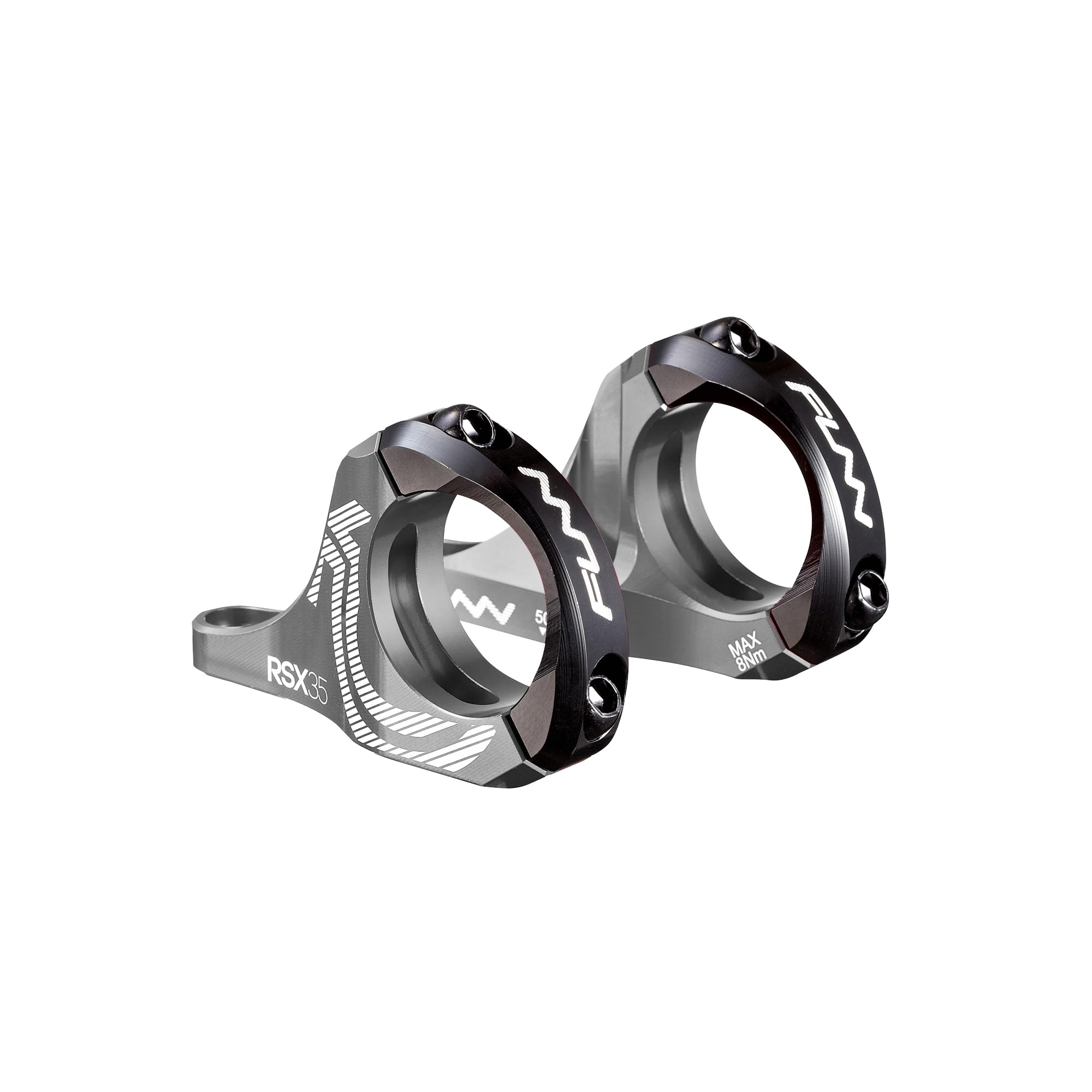 Funn RSX Mountain Bike Direct Mount Bike Stem with 35mm Bar Clamp, 2 Pieces Lightweight Split Design for Dual Crown Forks, Adjustable Extension 45-50mm with 30mm Rise (Gray)