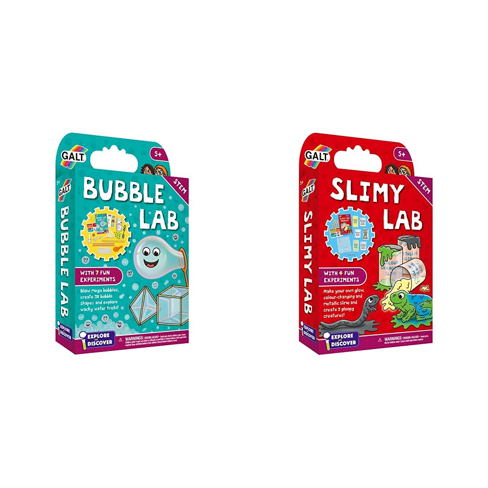 Galt Toys, Bubble Lab, Science Kit for Kids, Ages 5 Years Plus & Toys, Slimy Lab, Science Kit for Kids, Ages 5 Years Plus