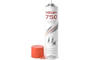 NEON Butane Fuel 750ml, 11X Ultra Refined 0 Impurities Butane Refill, Premium Universal Lighter Fluid with Metal Nozzle and 3 Butane Gas Refill Adapters for Refillable Lighters and Torches, 1 Can