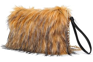 ZOSCGJMY Evening Faux Fur Handbags for Women Furry Fluffy Fuzzy Bags Purse Crossbody Shoulder Strap