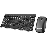 Arteck Bluetooth Keyboard and Mouse Combo Ultra Compact Slim Stainless Full Size Keyboard and Ergonomic Mice for Computer/Desktop/PC/Laptop/Surface and Windows 10/8/7 Built in Rechargeable Battery