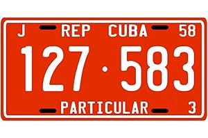 HMKCH Cuba Pre-Revolution 1958 Replica Metal License Plate