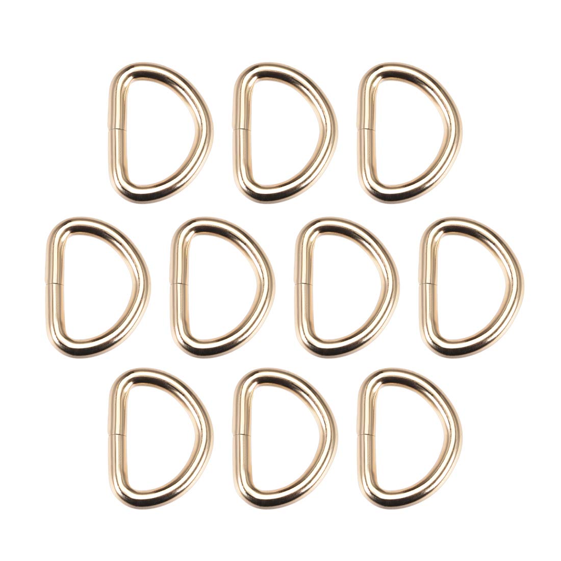 sourcing map 10pcs Metal D Ring 1"(25mm) D-Rings Buckle for Hardware Bags Belts Craft DIY Accessories Gold Tone