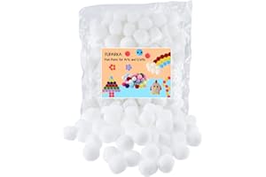 TUPARKA 100 Pcs Craft Pom Poms White Pompoms Balls 1 Inch Felt Balls for Art Crafts DIY Projects