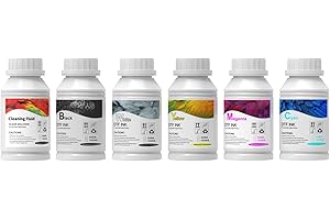 DXZ Premium DTF Ink 1250ML,DTF Transfer Ink for PET Film,Refill for DTF Printers for L1800, XP600, L805,L800, R2400, XP-15000, P400, P800（5 * 250ML CMYKW）
