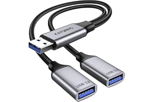 KAYQINHO USB 3.0 Splitter 1 in 2 Out, USB Splitter Y Cable, USB Male to 2 USB Female Adapter for PC, Tablet, Laptop, MacBook,