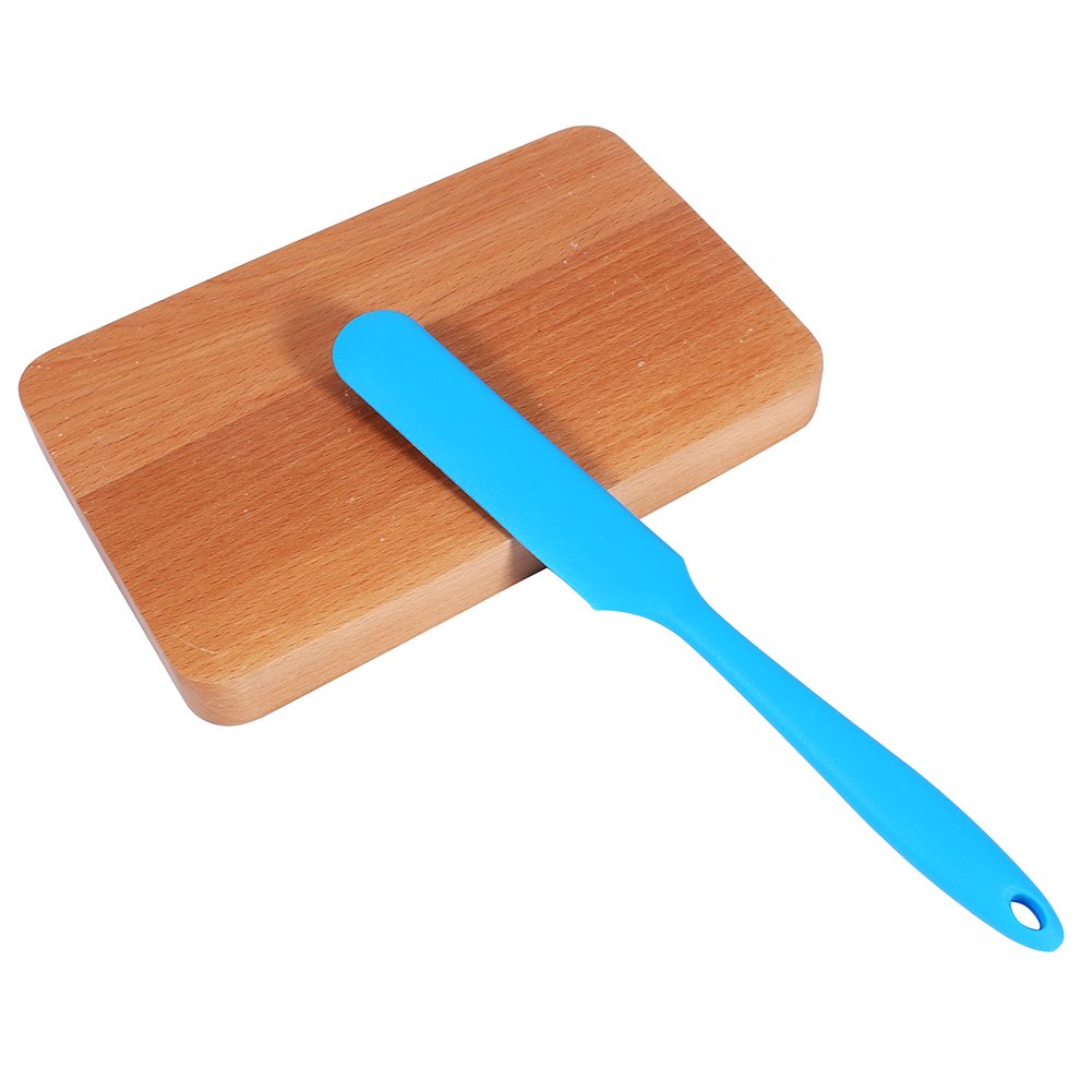 Ausla Long Handle Silicone Spatula Slim Silicone Spatula Set Non-Stick Scraper, Heat Resistant Spatula for Blender Cooking Baking Stirring Mixing(Blue)