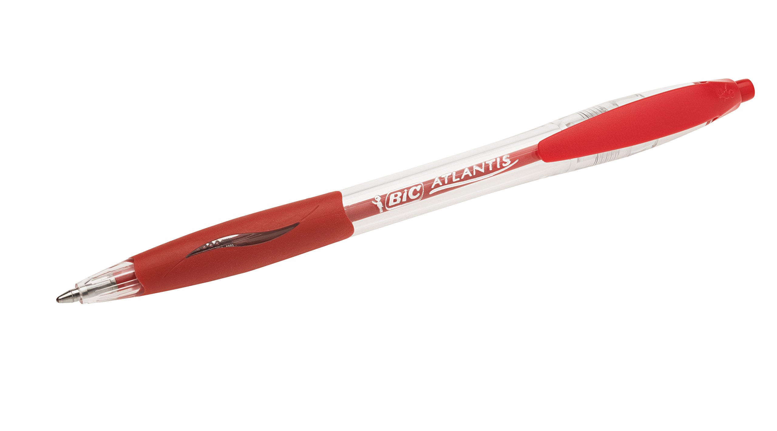 BIC Atlantis medium point ballpen with red ink
