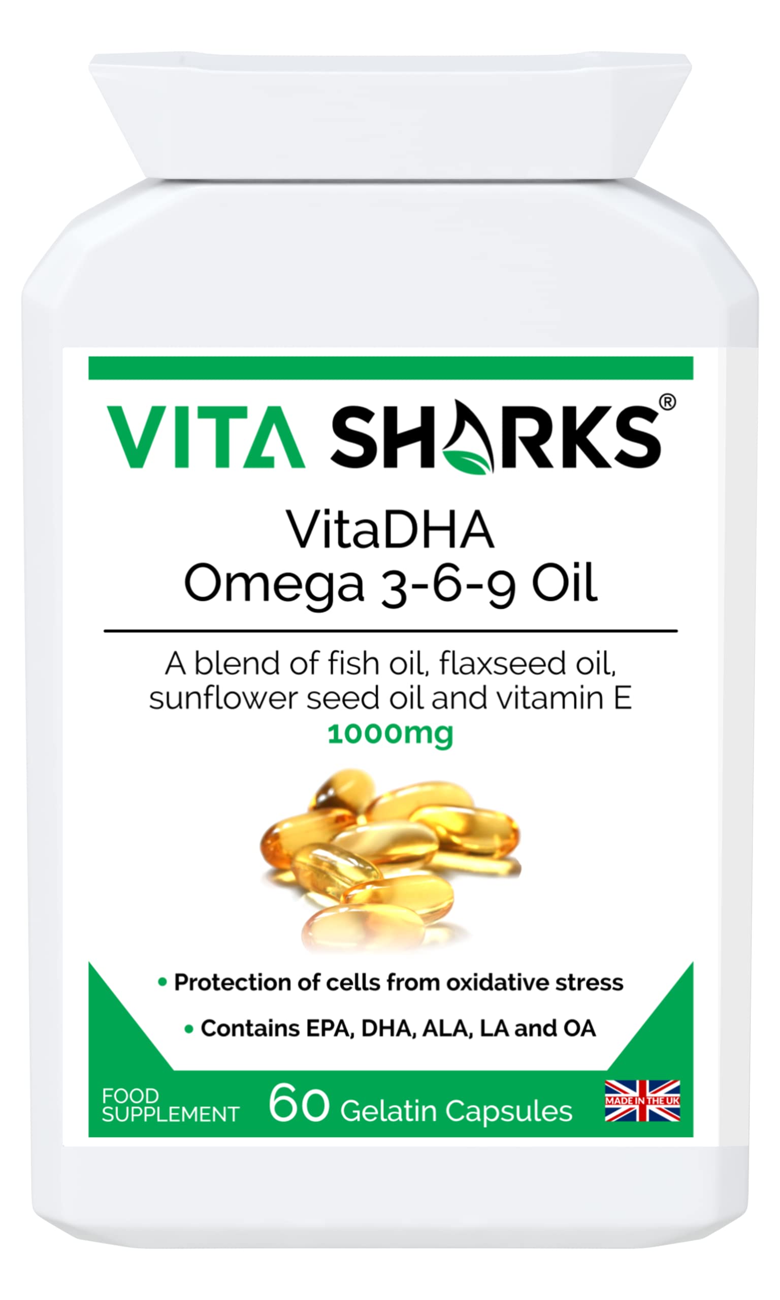Omega 3-6-9 Oil with Essential Potent EPA, DHA & Vitamin E to Enhance Growth & Development of Eyes & Brain Whilst Boosting Immunity