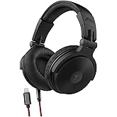 Thore Over Ear iPhone Headphones with Lightning Connector (Apple MFi Certified) – Closed Back Studio DJ Monitor Earphones (50mm Neodymium Drivers) (V200 Black/Red)