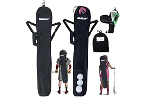 DRAGONXT Lacrosse Stick Bag with Backpack Straps, Padded Handle, 2 Pockets, 46" Length