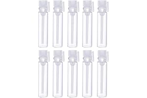 Teensery 100 Pcs Empty Perfume Sample Bottles Mini Glass Refillable Sample Vial Containers with Clear Cap for Aromatherapy, Essential Oil, Fragrance and Liquid (1ml)