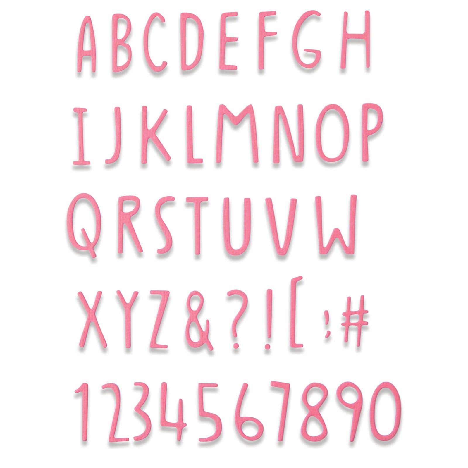 Sizzix Thinlits Die Hand Drawn Alphabet by Jenna Rushforth, 665182, Multicolor, One Size