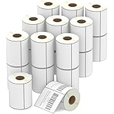 BETCKEY - 4" x 4" (102 mm x 102 mm) Shipping & Large Square Labels Compatible with Zebra & Rollo Label Printer,Premium Adhesive & Perforated [20 Rolls, 7000 Labels]