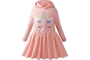 VASCHY Girls Dress, Soft Twirly Stretchy Casual Ruffle Daily Dress for Toddler/Little/Big Kid Girls Clothing 2-10T Clothes