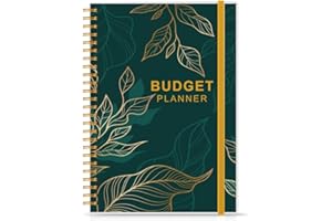 GETVOW Budget Planner - Monthly Budget Book with Expense Tracker Notebook, Undated 12 Month Bill Organizer & Finance Planner to Manage Your Money, Account Book with Colorful Tabs, 5.8" x 8.5", Green Leaf