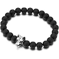 COOLSTEELANDBEYOND Men's Tiger Bangle Bracelet - Stainless Steel, Black & Silver Two-Tone - View #9