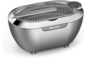 VLOXO Ultrasonic Cleaner with Digital Display 700ml Touch Screen Device Ultrasonic Cleaning Device Ultrasonic Bath Ultrasonic Cleaner Machine for Watches Jewelry Razor Heads Coin(Silver)