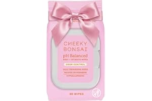 Cheeky Bonsai pH Balanced Feminine Wipes - Removes Odor - Gentle on Sensitive Skin - No Dyes or Parabens - Hypoallergenic - Gynecologist Approved - 30 Count