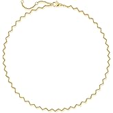 Dremmy Studios Dainty Gold Choker Necklace for Women 14K Gold Plated Coin Disc Figaro Layered Beaded Flat Mariner Sideways Cross Wishbone Link Clavicle Necklaces