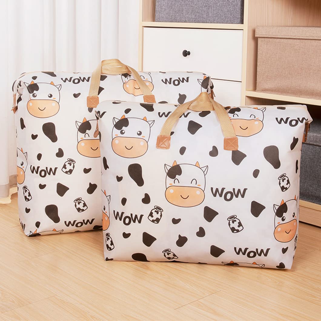 2 Packs Extra Large Laundry Bag.Strong Storage Laundry Shopping Bags.Clothes Storage Bag Organizer for Travel Packing Shopping Moving & Storage– Waterproof Fabric with Zip to Keep Clean. (80x56x27 cm)