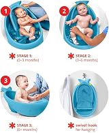 Skip Hop Moby Smart Sling 3-Stage Baby Bath Tub Blue 0m+ 27.5 x 19 x 11.5 view 8