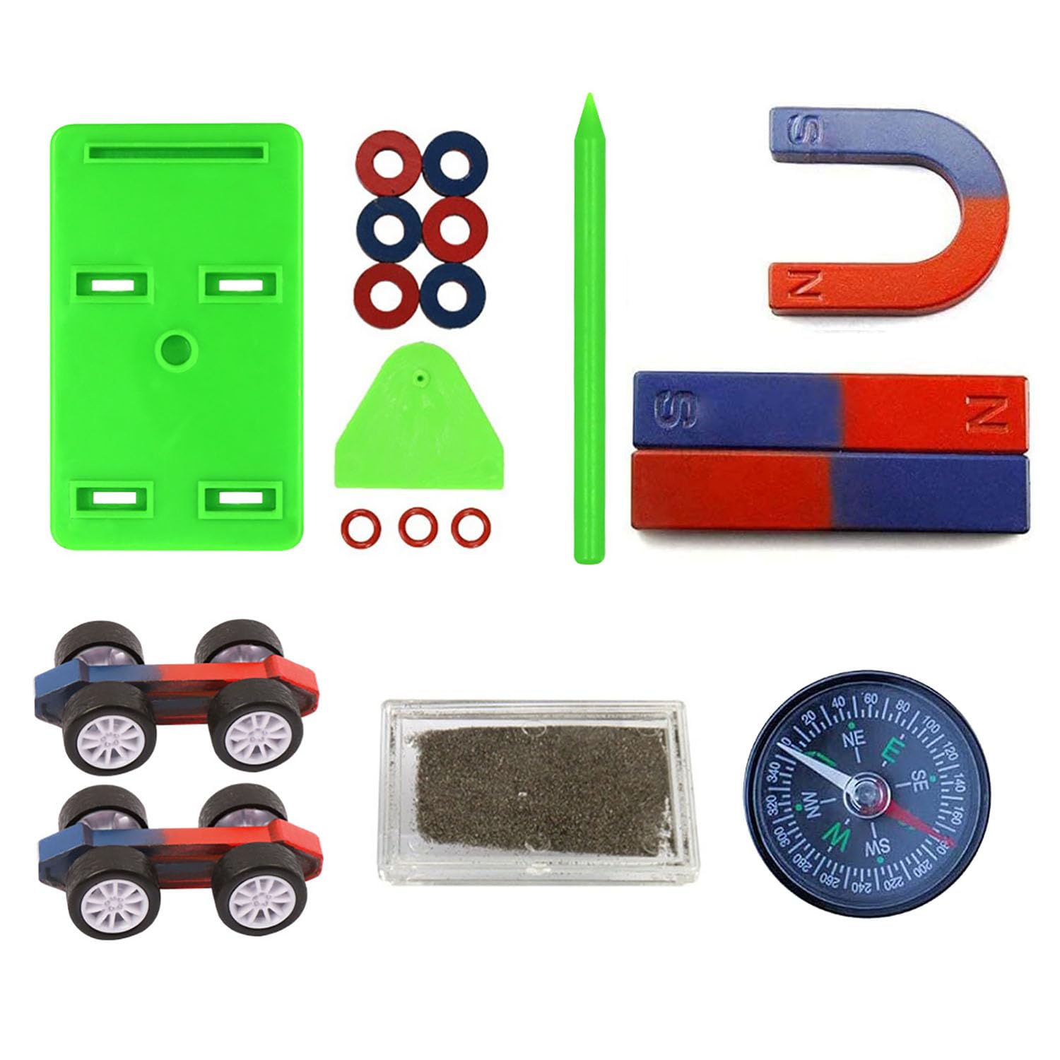 Kids Magnets Set for Student Science Learning Magnetic Levitation Kit - Magnets for Kids Including Bar/Ring/Horseshoe/Iron Filings