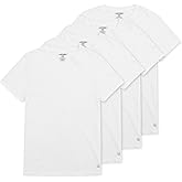 JOE BOXER White Undershirts for Men Pack of 4, Men's T-Shirts 4-Pack, Tag Free, Breathable Cotton-Poly Knit