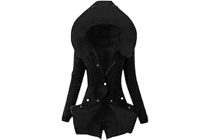 TIMIFIS Coats for Women Winter 2024 Oversized Puffer Jacket Thicken Lined Overcoat Fleece Warm Outerwear with Fur Hood