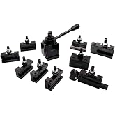 BestParts 11Pcs AXA 250-111 Wedge Type Quick Change Tool Post Set | 250-111 Set Plus 4 extra Tool Holder 250-101, 250-101XL, 250-102XL and 1pc Two Wheel Knurling Tool for Lathe Swing 6"-12"