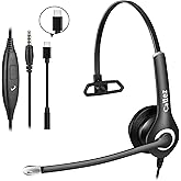 Callez Wired Computer Headset, 3.5mm/USB-C Headset with Mic Noise Cancelling, Cell Phone Headphone for PC Laptop Mac iPhone 15/16/17 Samsung Zoom Teams Call Center Home Office Work, in-line Controls