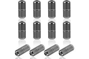 Mabor 12Pcs Shoe Lace Tie Locks, Shoelace Locks Buckle, Shoe Lace Clips No Tie Cord Lock Turnbuckle Metal Tip Ends for Sneaker Shoelaces, Glossy