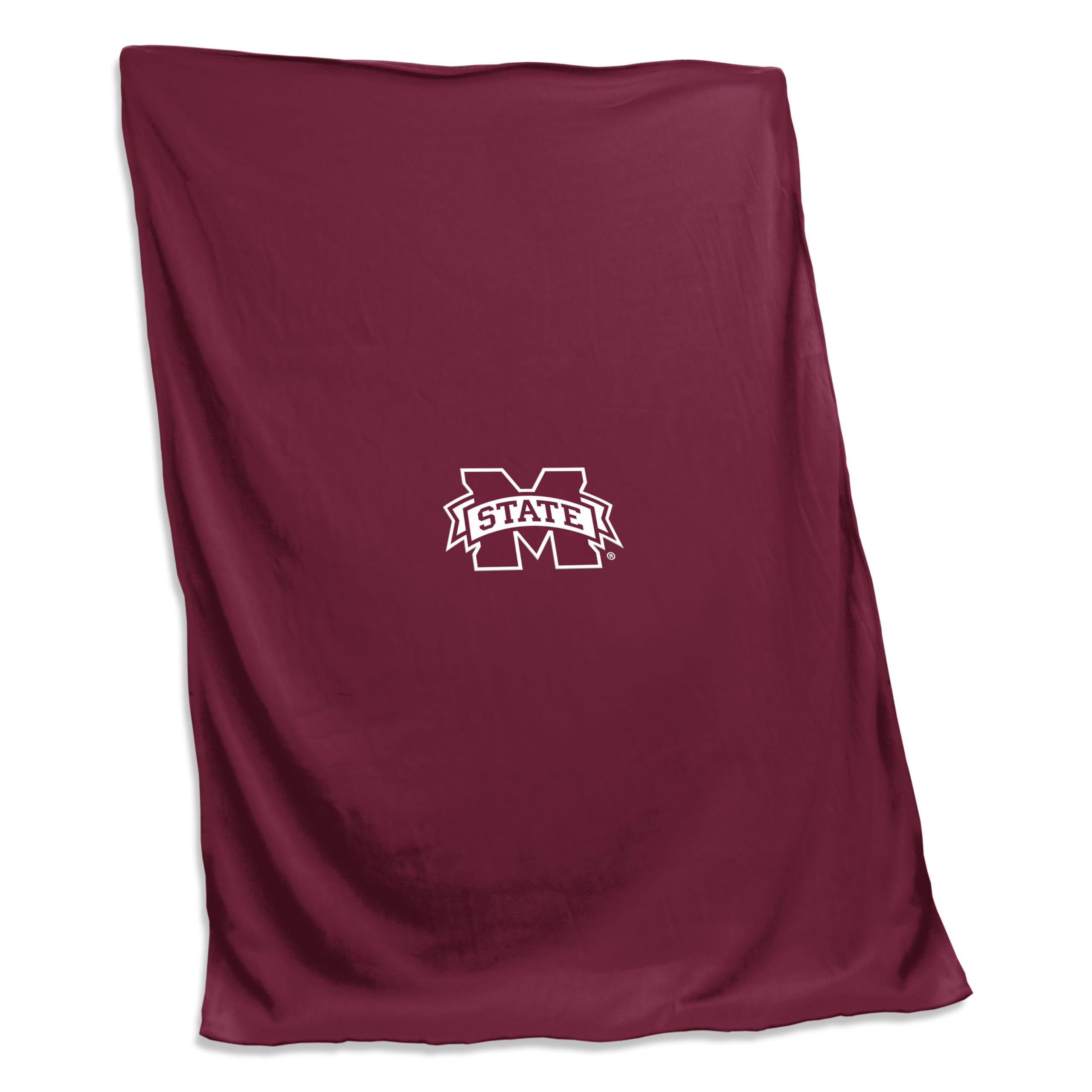 Logo Brands NCAA Mississippi State Bulldogs Team Color Sweatshirt Blanket – Oversized Cozy Heavyweight Fleece Blanket | Large Tackle Twill Logo |Tailgate & Home Throw for Fans (54" x 84") Image