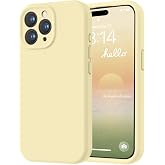 LOVE 3000 Designed for iPhone 15 Pro Case, Premium Silicone with [Soft Anti-Scratch Microfiber Lining] Shockproof Protective Phone Case for Men Women Girls 6.1", Creamy Yellow