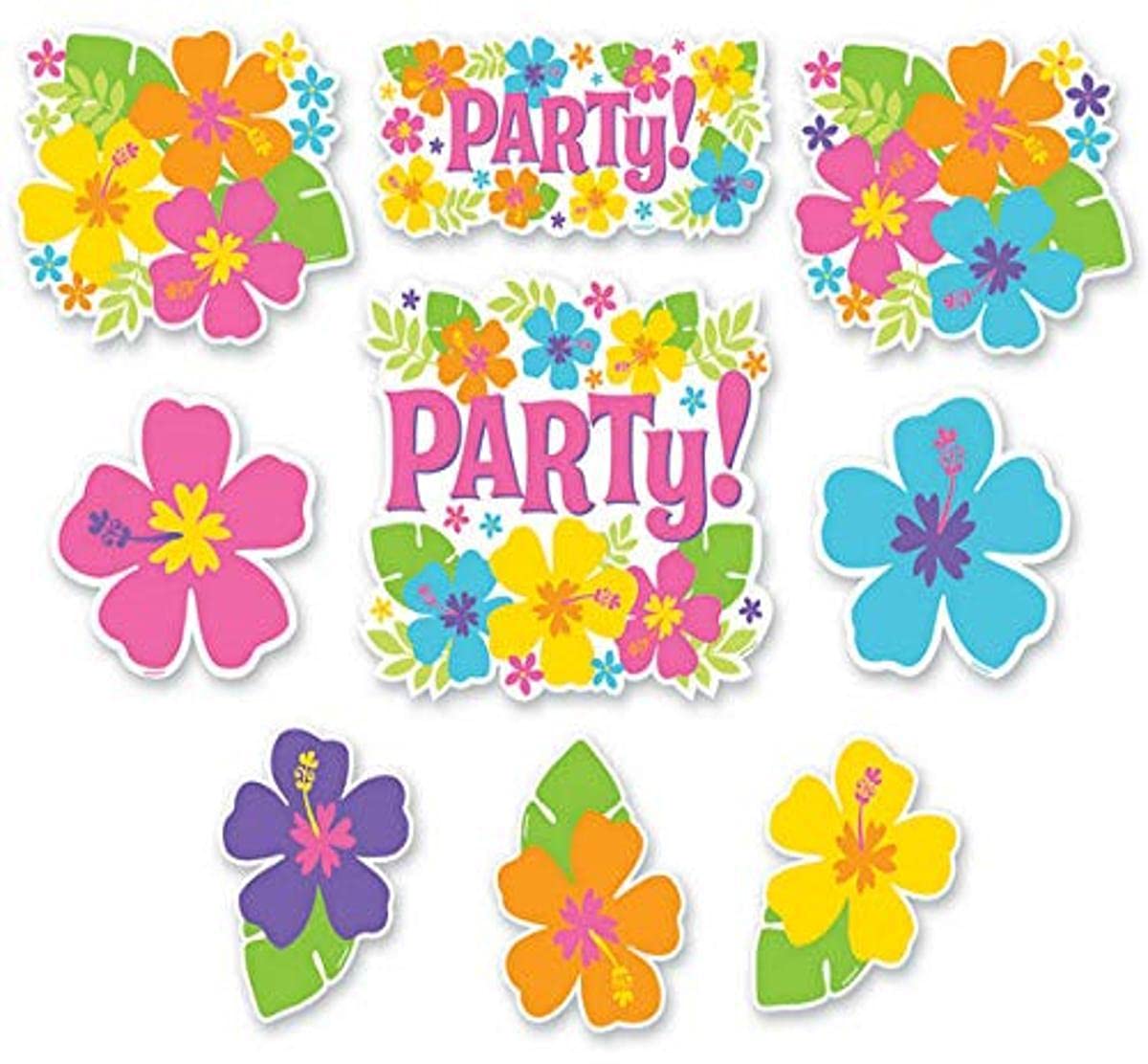 (PKT) Hawaiian Hibiscus Cut-outs (12 pc)