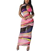 Women's Sexy Swimsuit 3 Piece Thong Bikini Set Triangle Halter Bathing Suit Sheer Mesh Beach Cover Up Maxi Dress
